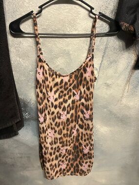 SHEER LEOPARD 🐆 PRINT WITH PLAYBOY BUNNY WOMENS NIGHT GOWN SIZE SMALL 🎀